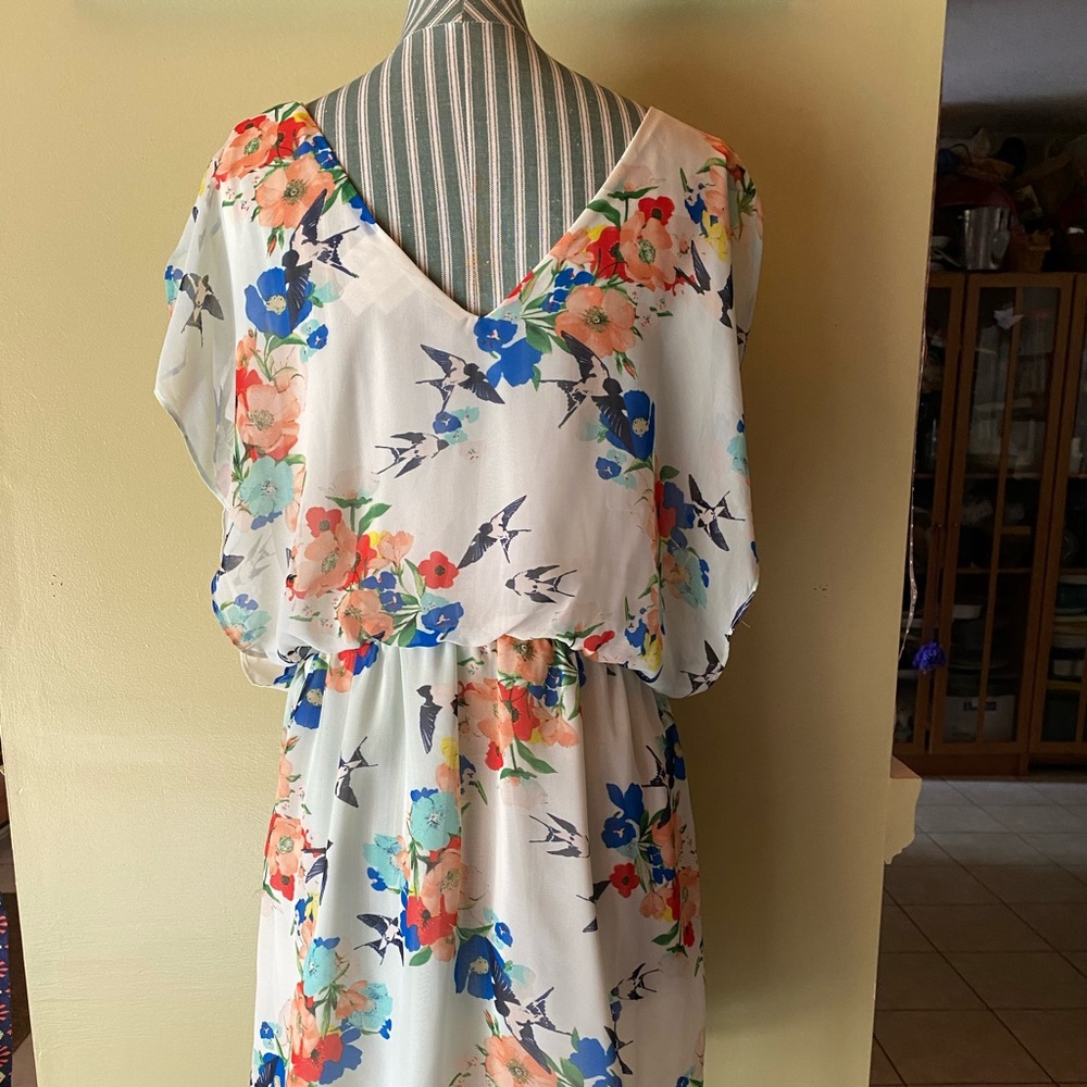 Pretty Rebellious Floral Dress, M. Flowy Sleeves EUC.